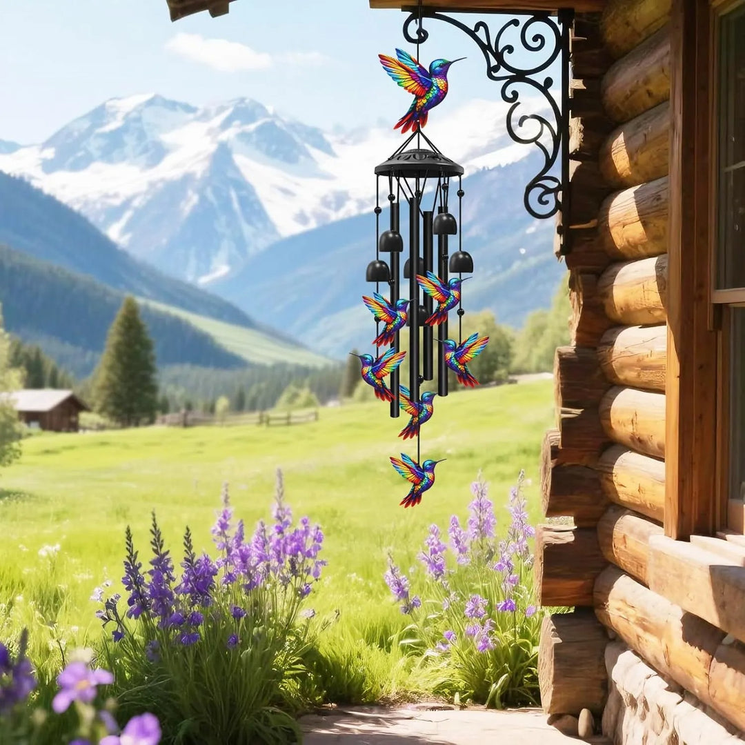 Colorful Animal-Themed Metal Wind Chimes with Painted