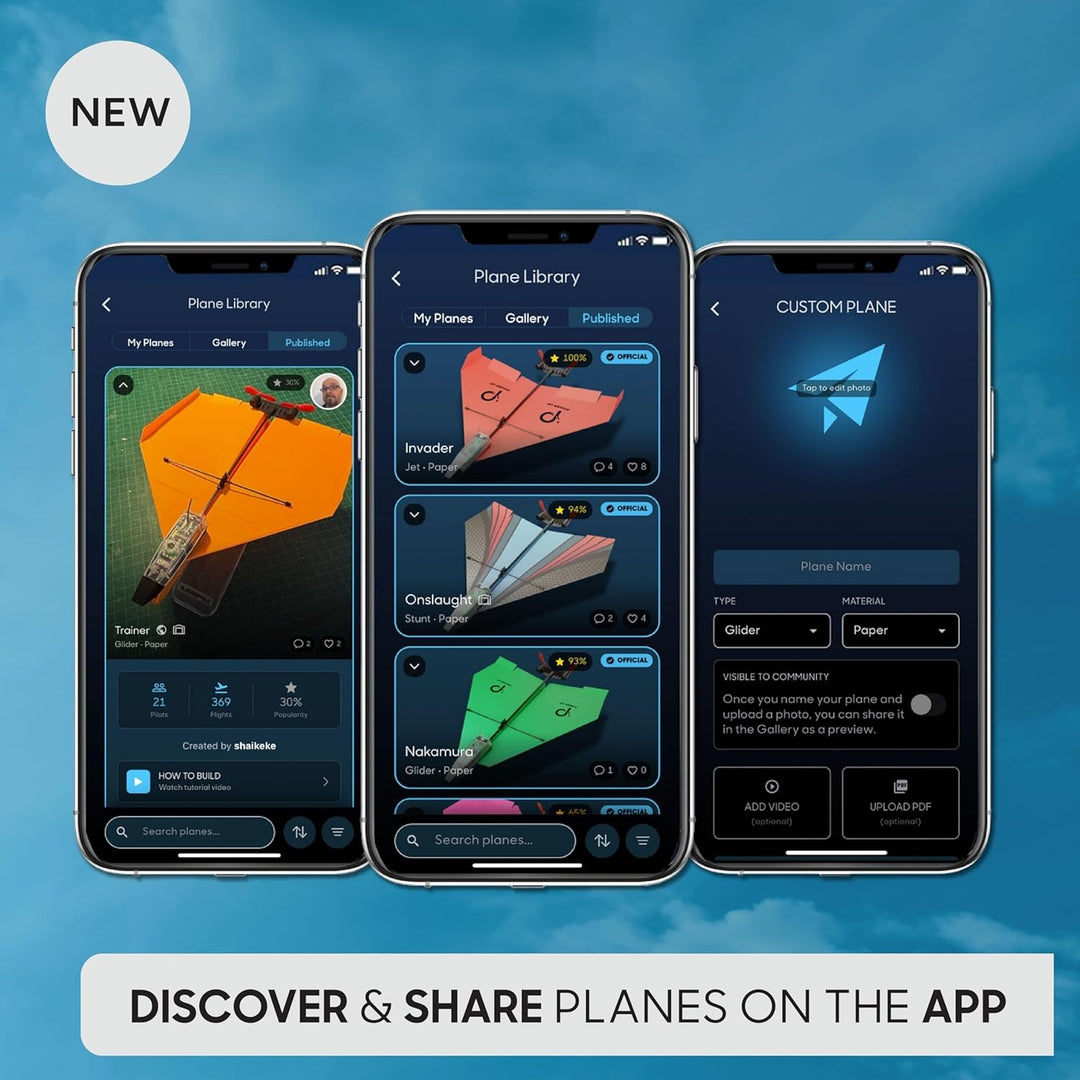 POWERUP 4.0 Paper Airplane Kit - Smartphone App Controlled RC Plane Motor