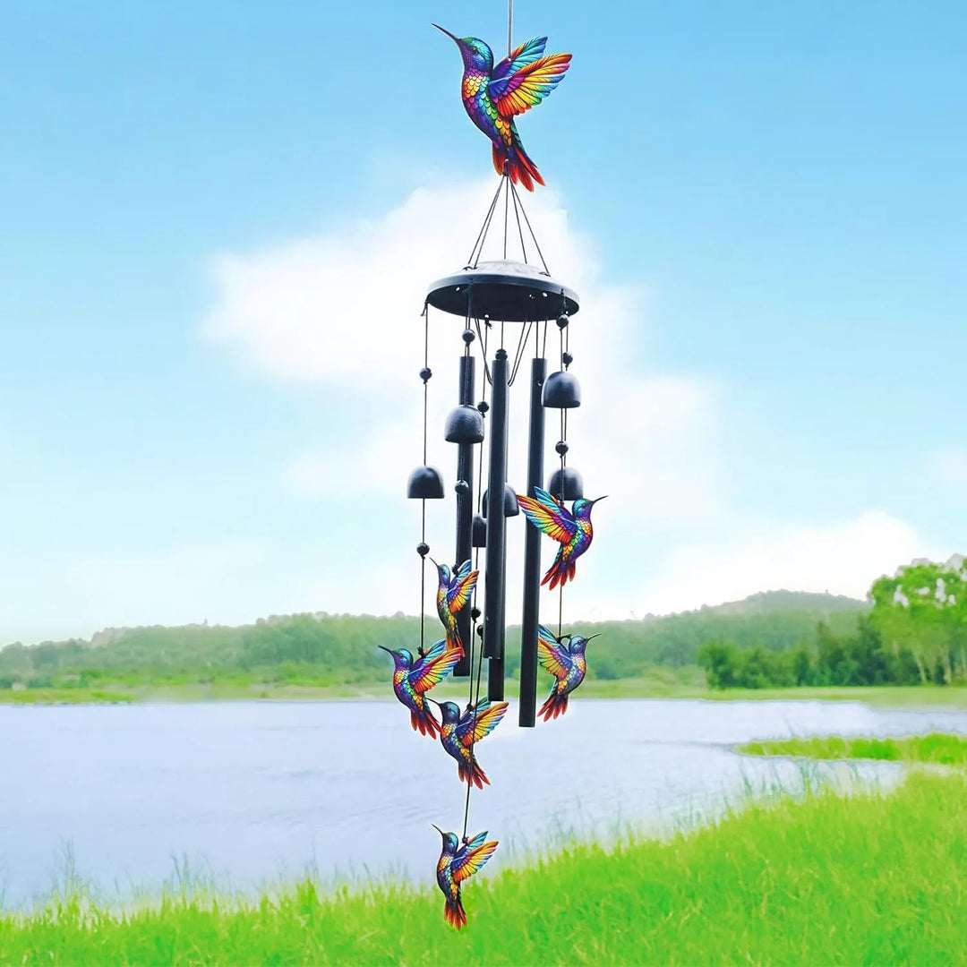 Colorful Animal-Themed Metal Wind Chimes with Painted