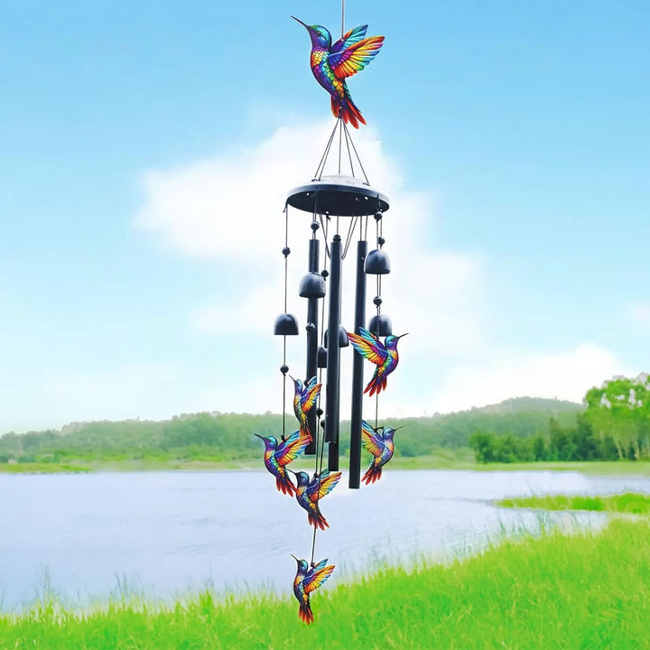 Colorful Animal-Themed Metal Wind Chimes with Painted