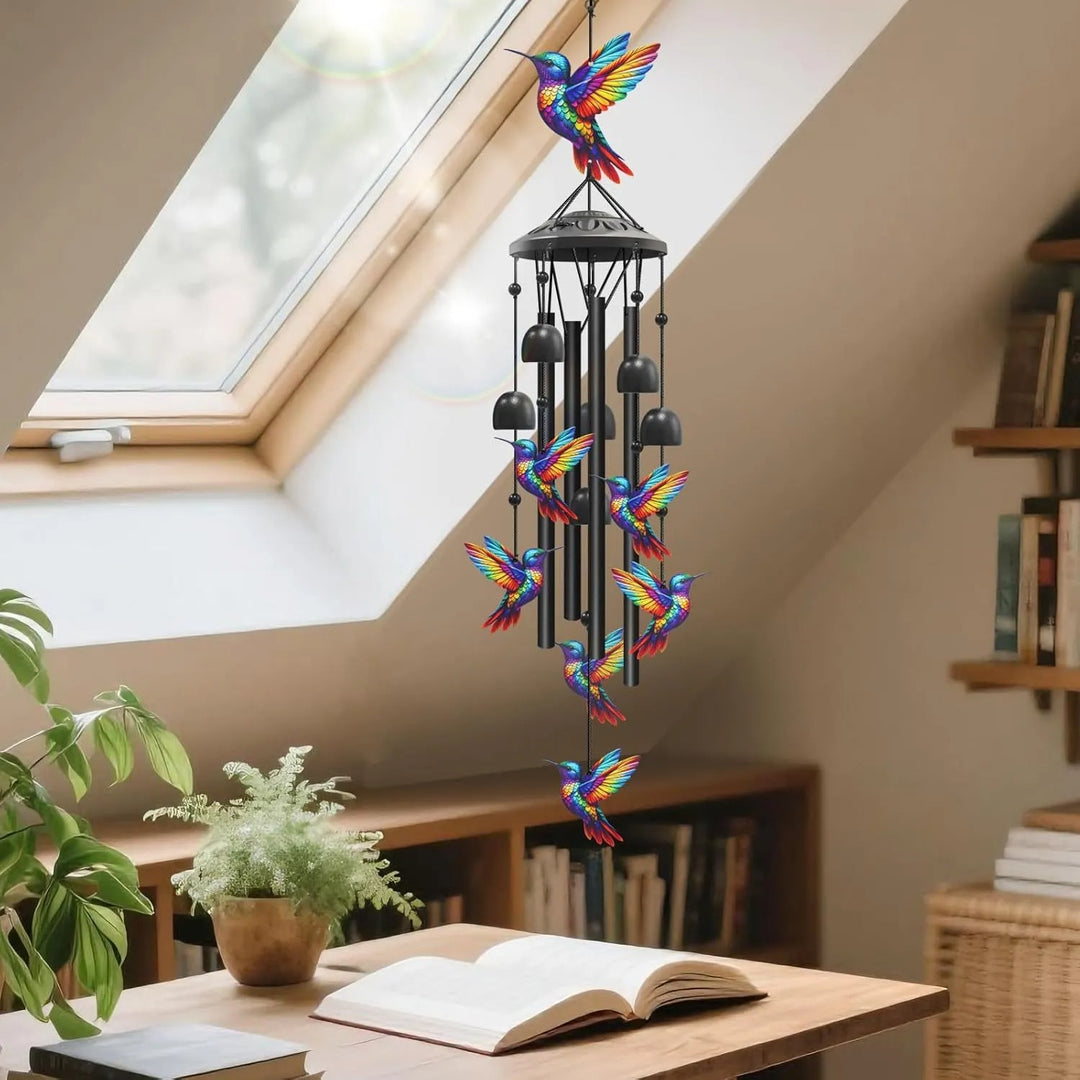 Colorful Animal-Themed Metal Wind Chimes with Painted