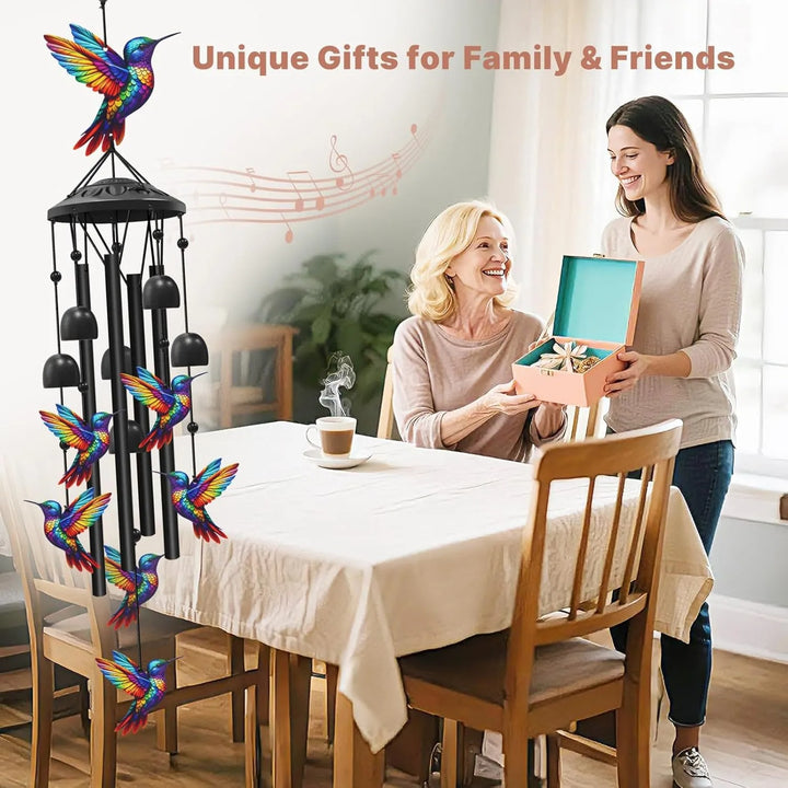 Colorful Animal-Themed Metal Wind Chimes with Painted