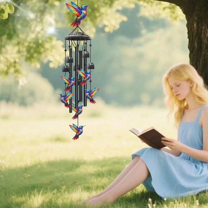Colorful Animal-Themed Metal Wind Chimes with Painted